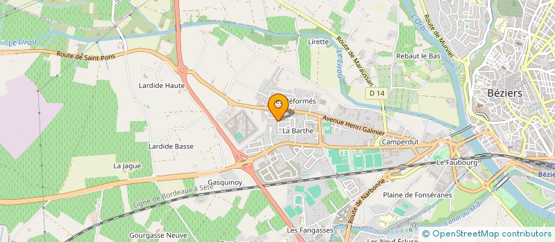 localisation de l'entreprise LAUREEN  BEZIERS