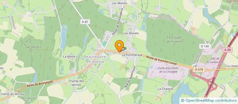 localisation de l'entreprise LAURIOT 1  BEAUREPAIRE-EN-BRESSE