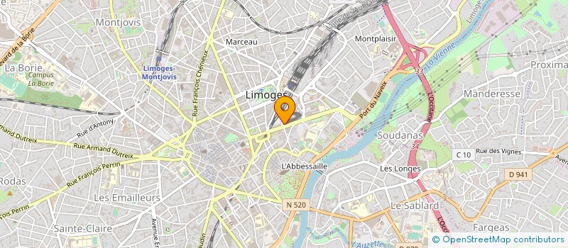 localisation de l'entreprise LAURYS à LIMOGES