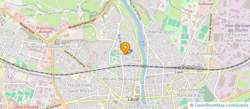 localisation de l'entreprise LAVAL MAYENNE XIII - LES SQUALES à LAVAL