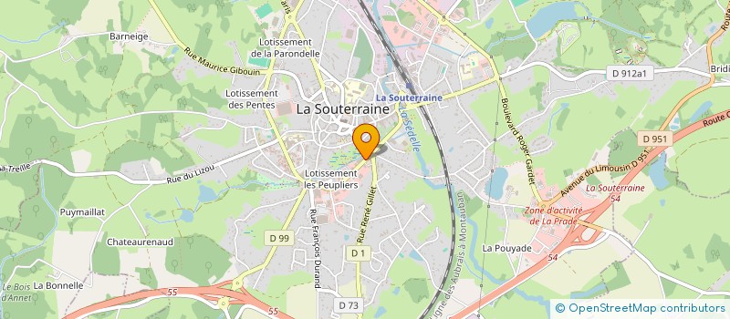 localisation de l'entreprise LAVERIE AUTOMATIQUE à LA SOUTERRAINE