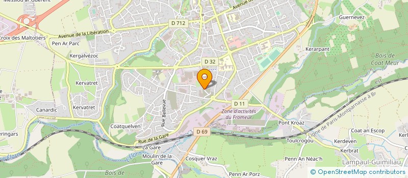 localisation de l'entreprise LAVERIE BRESTOISE à LANDIVISIAU