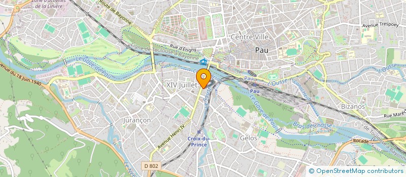 localisation de l'entreprise LAVERIE DU 14 JUILLET à PAU