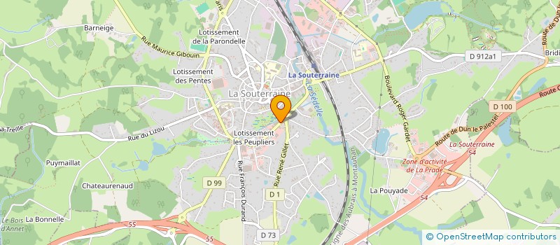 localisation de l'entreprise LAVERIE LIBRE SERVICE JEAN MOULIN à LA SOUTERRAINE