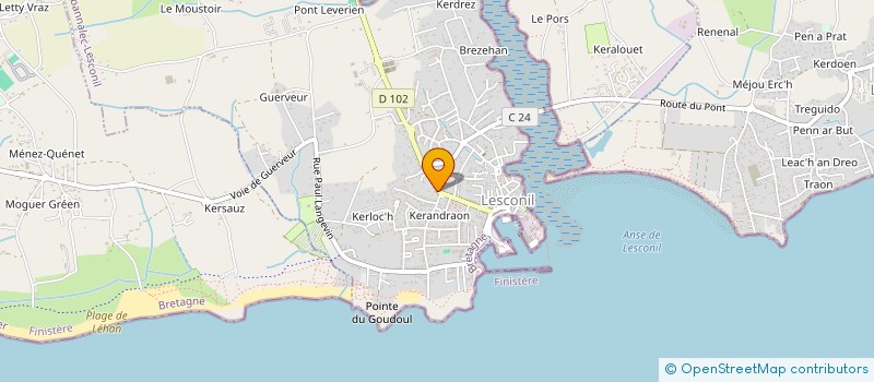 localisation de l'entreprise LAVERIE TREGUER à PLOBANNALEC-LESCONIL