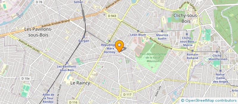 localisation de l'entreprise LB COIFFURE ESTHETIQUE à CLICHY-SOUS-BOIS