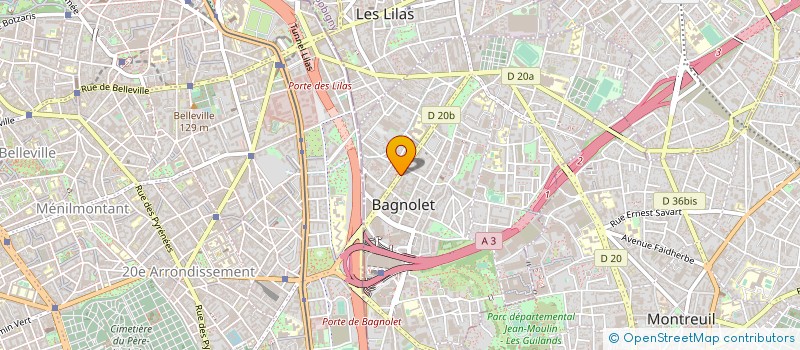 localisation de l'entreprise LB COURSES à BAGNOLET
