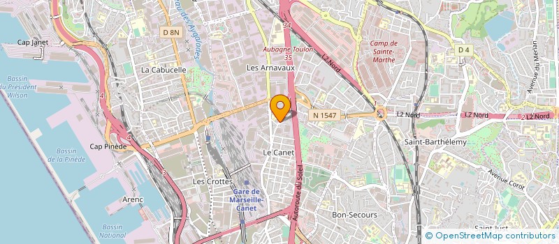localisation de l'entreprise LB PNEUS à MARSEILLE