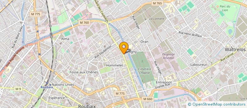 localisation de l'entreprise LBC à ROUBAIX