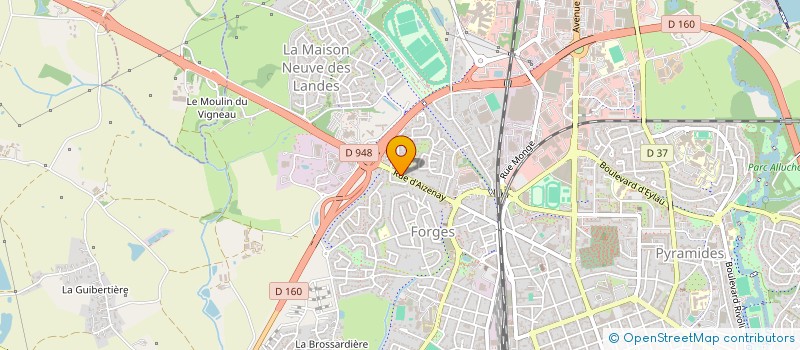 localisation de l'entreprise LBE TRAITEUR à LA ROCHE-SUR-YON
