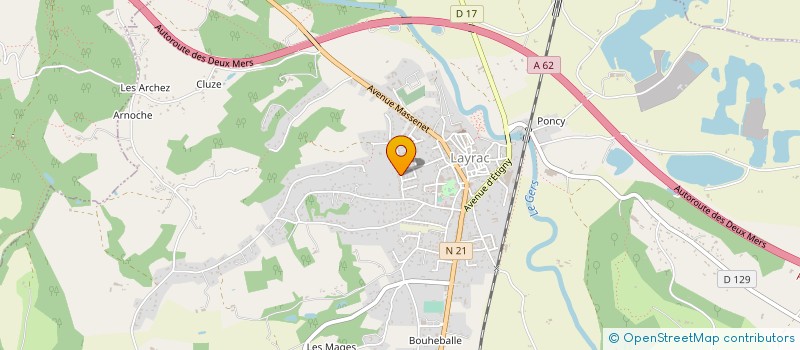 localisation de l'entreprise LBM  LAYRAC