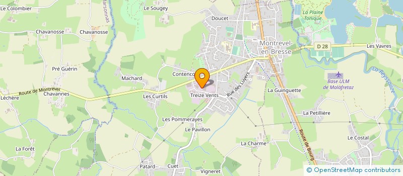 localisation de l'entreprise LC3T à MONTREVEL-EN-BRESSE
