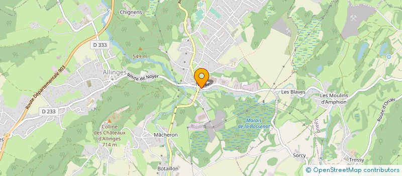 localisation de l'entreprise LCM COMPTA  ALLINGES