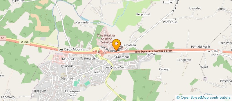 localisation de l'entreprise LCM ENERGIE à PLOEREN
