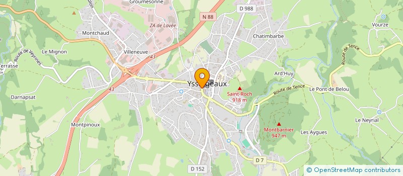 localisation de l'entreprise LE BADMINTON YSSINGELAIS à YSSINGEAUX