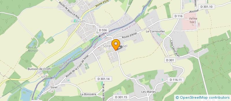 localisation de l'entreprise LE BAILLY à SOREL-MOUSSEL
