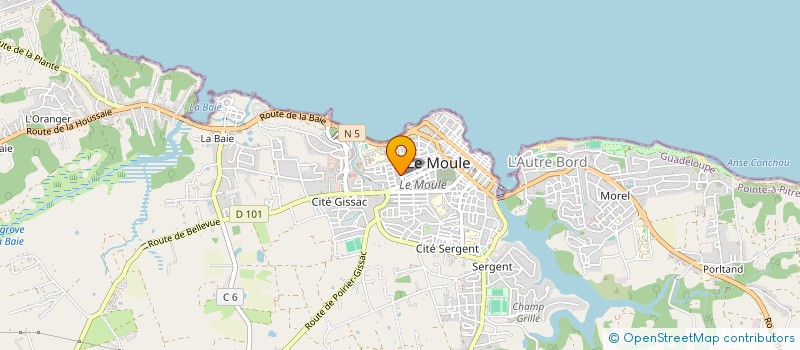 localisation de l'entreprise LE BAMBOU à LE MOULE