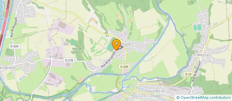 localisation de l'entreprise LE BAN DE ROCHES  ALLENJOIE