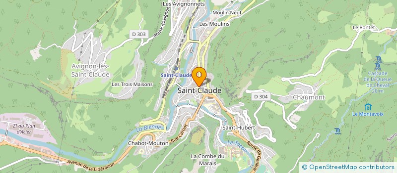 localisation de l'entreprise LE BAR CENTRAL à SAINT-CLAUDE