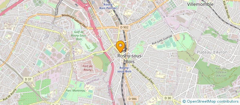 localisation de l'entreprise LE BAR DU CENTRE à ROSNY-SOUS-BOIS