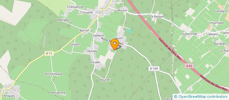 localisation de l'entreprise LE BASTION DES GRAVES  ILLATS