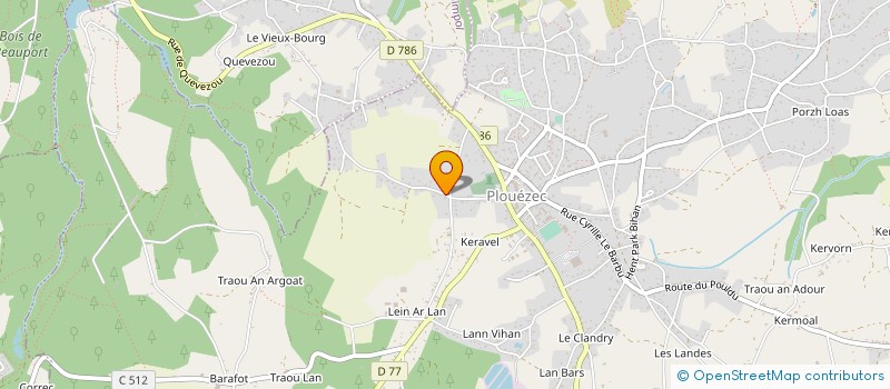 localisation de l'entreprise LE BAZ'ARTS  PLOUEZEC