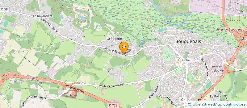 localisation de l'entreprise LE BEAUSOLEIL à BOUGUENAIS