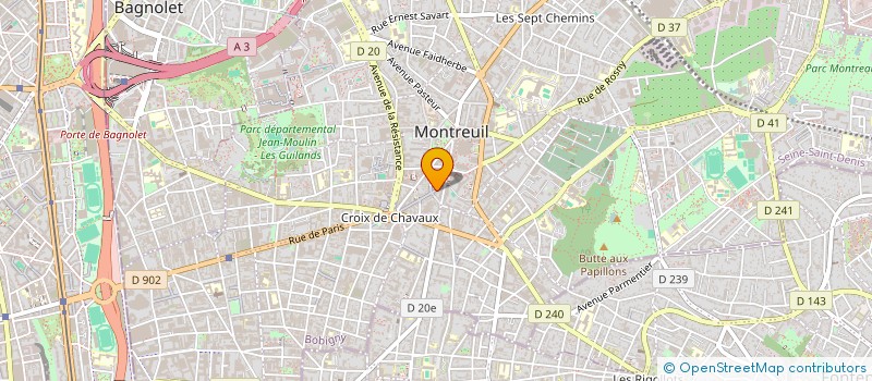 localisation de l'entreprise LE BIDULE à MONTREUIL