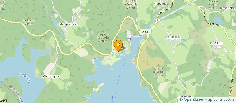 localisation de l'entreprise LE BISTRO DU LAC à ROYERE-DE-VASSIVIERE