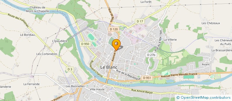 localisation de l'entreprise LE BLANC AUTOMOBILES à LE BLANC