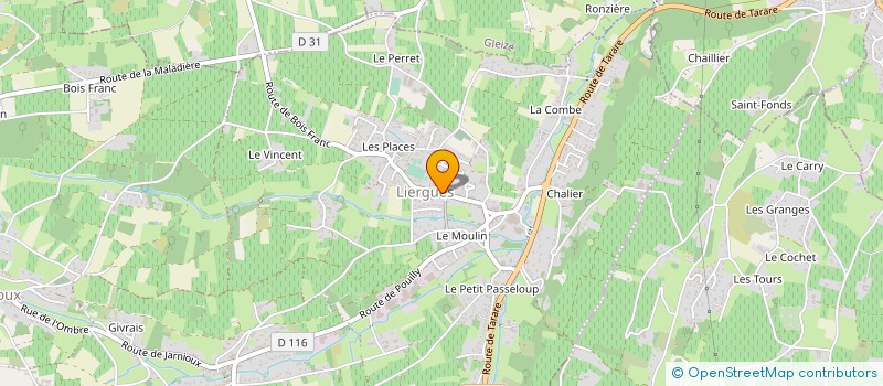 localisation de l'entreprise LE BOEUF DORE  PORTE DES PIERRES DOREES