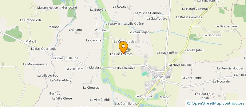 localisation de l'entreprise LE BOIS HERMES à LANDUJAN
