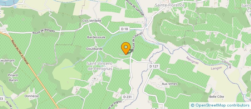 localisation de l'entreprise LE BONHEUR EST DANS LA VIGNE  SAINT-VINCENT-DE-PERTIGNAS