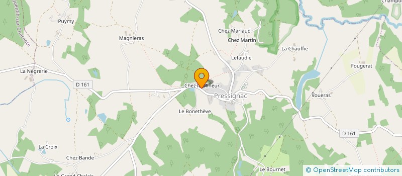 localisation de l'entreprise LE BOURG à PRESSIGNAC