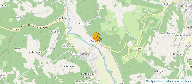 localisation de l'entreprise LE BOUSCOT CHALETS VACANCES  SAINT-CYBRANET