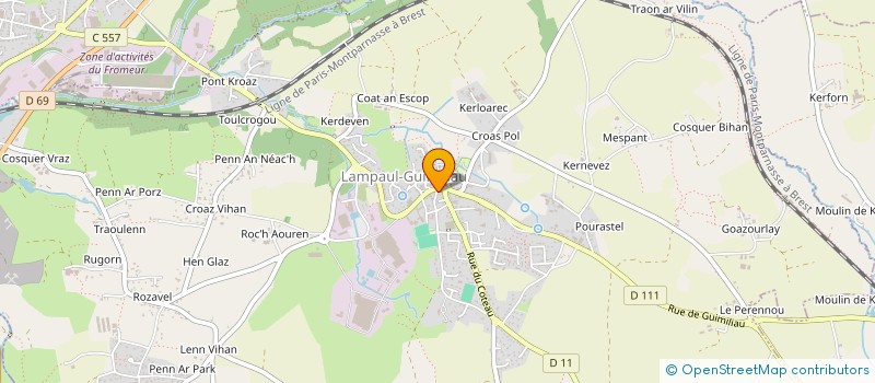 localisation de l'entreprise LE BRAS  LAMPAUL-GUIMILIAU