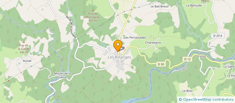 localisation de l'entreprise LE BUCHERON LIMOUSIN à LES BILLANGES
