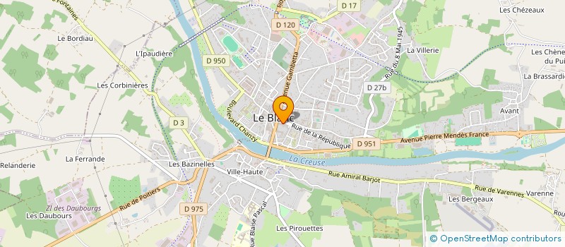 localisation de l'entreprise LE CAFE DU CENTRE à LE BLANC