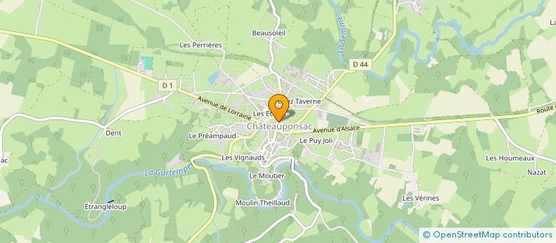 localisation de l'entreprise LE CAFE PRESSE  CHATEAUPONSAC