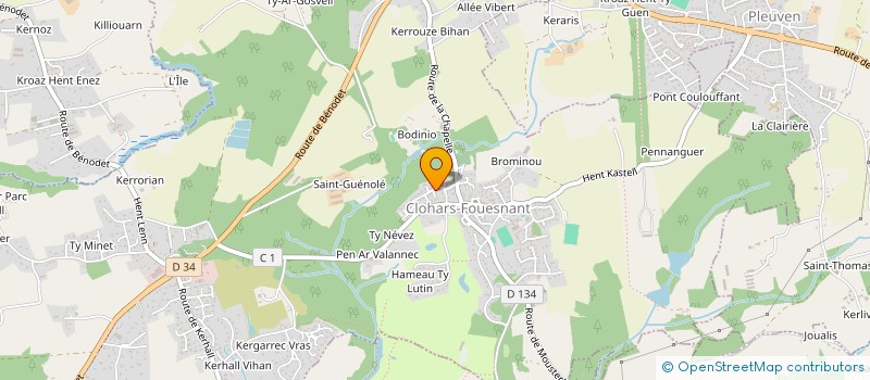 localisation de l'entreprise LE CAILLOU BLANC à CLOHARS-FOUESNANT