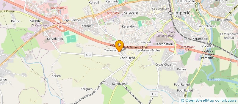 localisation de l'entreprise LE CALVE JEROME BATIMENT à QUIMPERLE