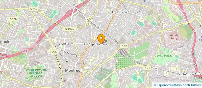 localisation de l'entreprise LE CAMION A FLEURS  MONTREUIL