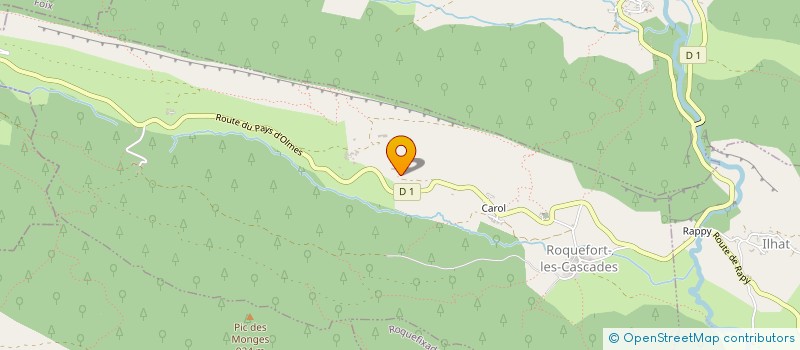 localisation de l'entreprise LE CAMP D'EL SOULEIL à ROQUEFORT-LES-CASCADES