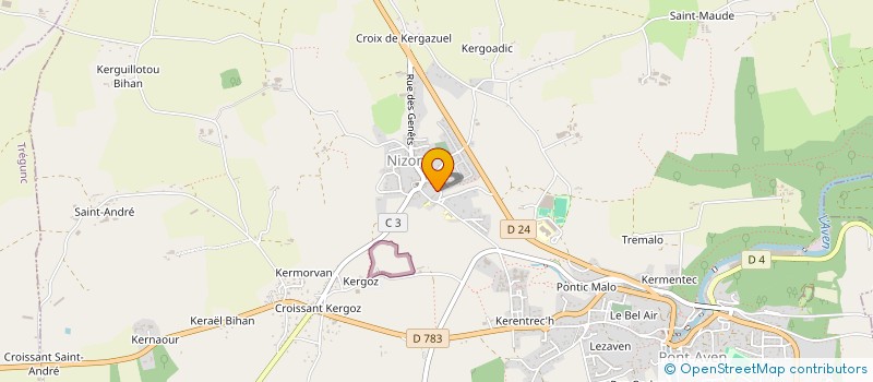 localisation de l'entreprise LE CARRE à PONT-AVEN