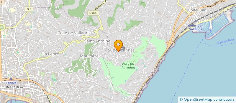 localisation de l'entreprise LE CASTEL ROSE à VALLAURIS