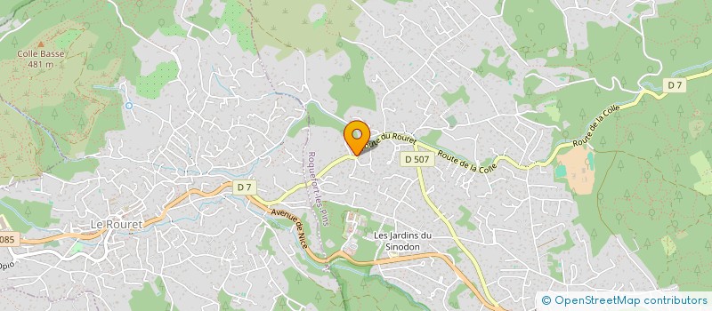 localisation de l'entreprise LE CASTELLAS à ROQUEFORT-LES-PINS