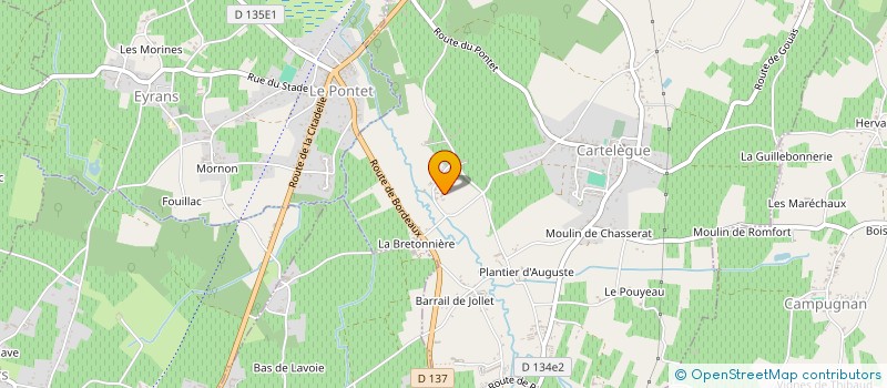 localisation de l'entreprise LE CENTAURE à CARTELEGUE