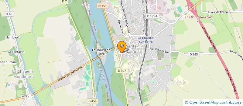 localisation de l'entreprise LE CENTRAL à LA CHARITE-SUR-LOIRE