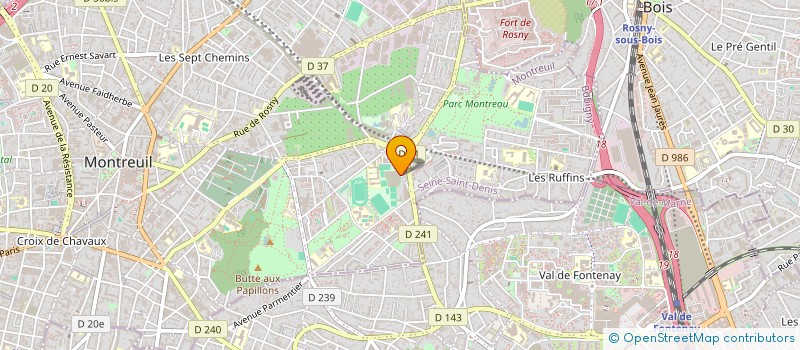 localisation de l'entreprise LE CENTRAL-HUZO à MONTREUIL