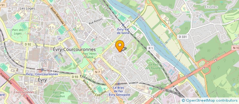 localisation de l'entreprise LE CENTRAL PERK EVRY à EVRY-COURCOURONNES